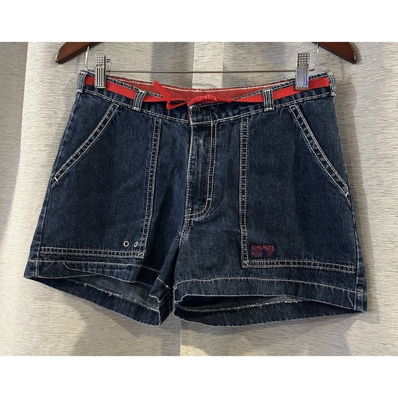 Vintage Jordache Y2K‎ Denim Shorts Belted Festival Skate - Picture 2 of 4
